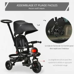 TRICYCLE ENFANT ÉVOLUTIF PLIABLE MULTI-ÉQUIPÉ MÉTAL PP -VÉLOS VTT Soldes tricycle enfant evolutif pliable multi equipe metal pp 3 600x600 1
