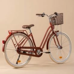 VELO DE VILLE ELOPS 540 CADRE BAS ROUGE BRIQUE -VÉLOS VTT Soldes velo de ville elops 540 cadre bas rouge brique 8 600x600 1